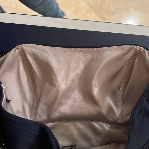 SUE WONG Blue Embellished and Embroidered Ribbon Floral Strapless Dress - Picture 9 of 11